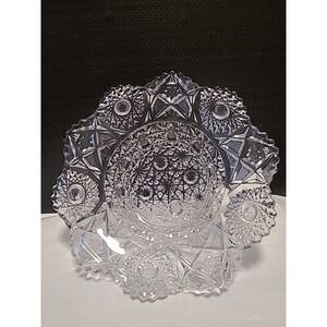 Westmoreland Sunburst and Arrows‎ Deep Cut glass Bowl 7" By 2"